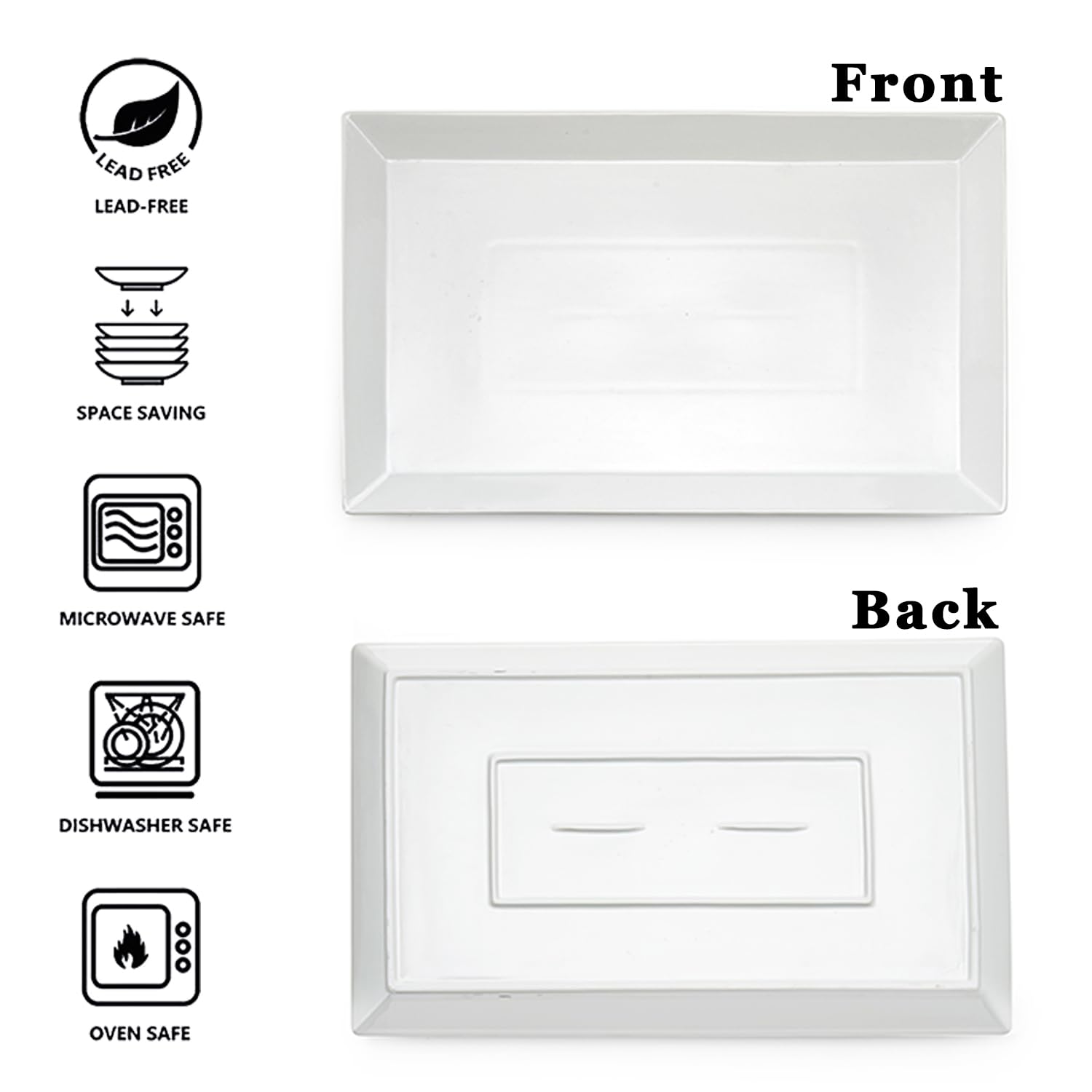 MIECOO white rectangle serving platter adds elegant decor for desserts and cheeses