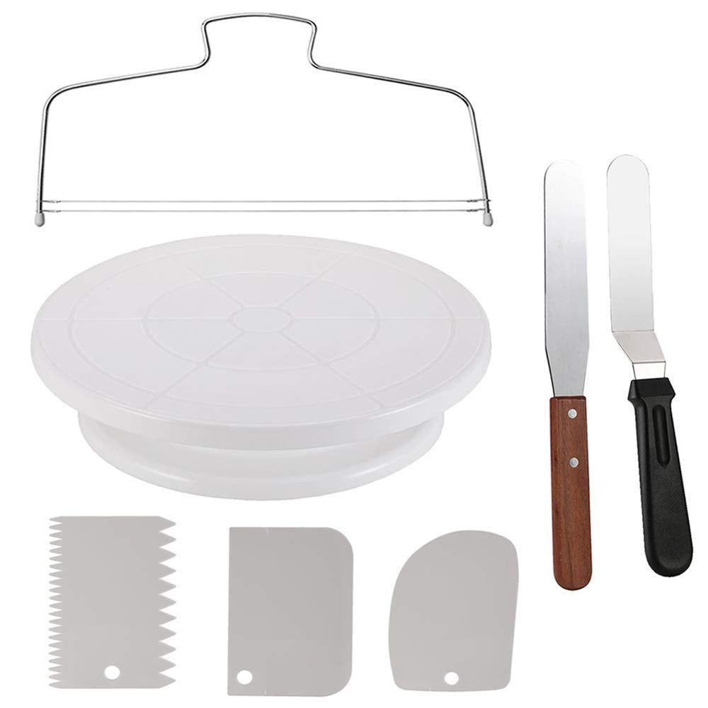 Miecux cake turntable 11-inch top view for even icing progress