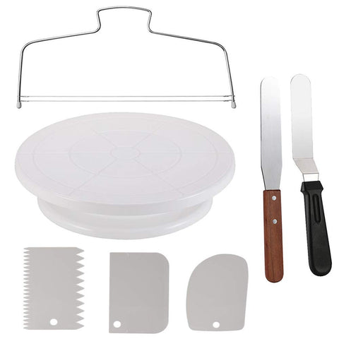 Miecux cake turntable 11-inch top view for even icing progress