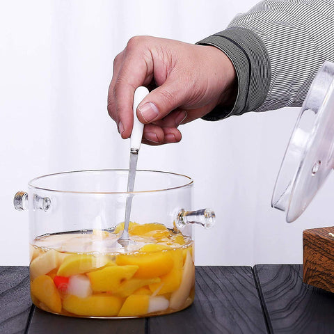 Miecux Glass Saucepan on ceramic stove demonstrates safe, steady heating.