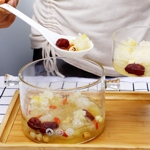 Miecux Glass Saucepan is microwave and dishwasher safe for easy cleanup.