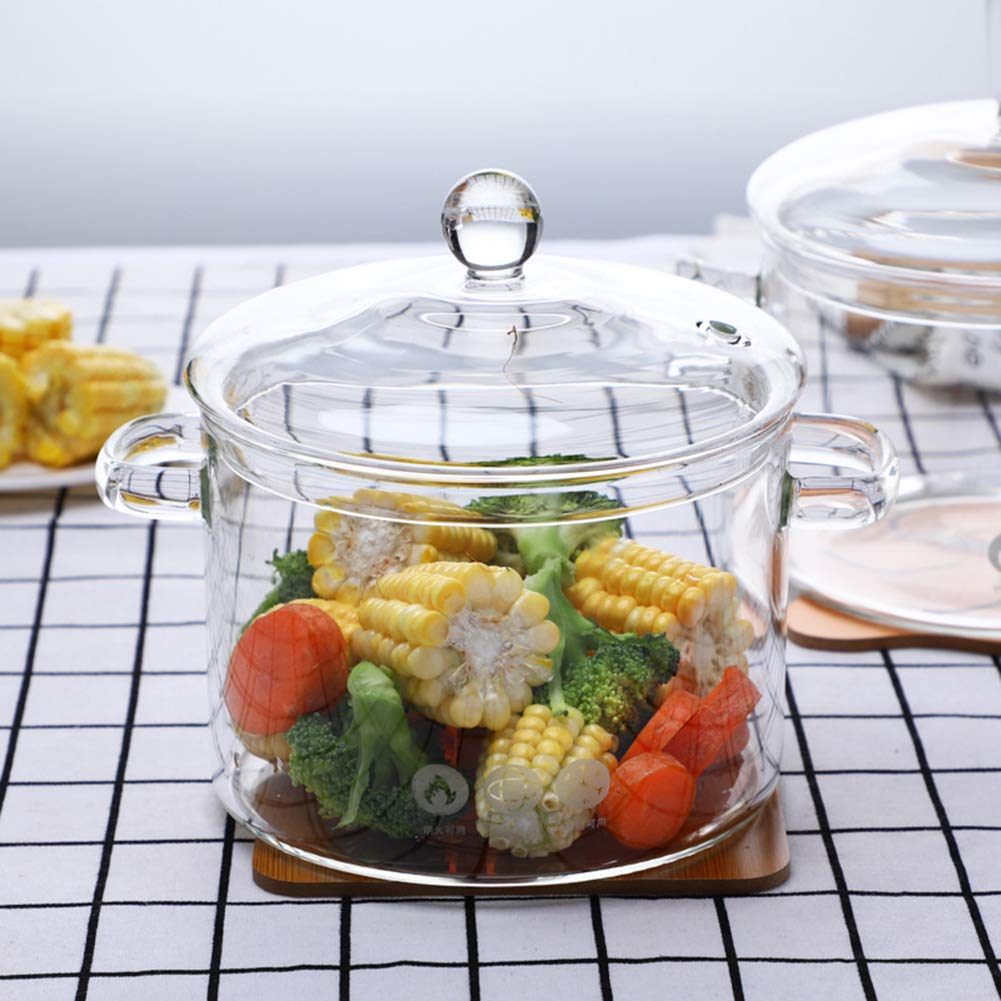 Miecux Glass Saucepan with transparent lid to monitor sauces while cooking.