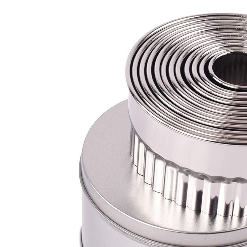 Miecux circle cutters nest in a compact tin for easy storage.
