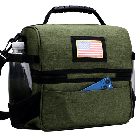 MIER dual-compartment lunch bag detachable strap offers comfortable, hands-free carrying.