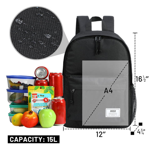 MIER insulated backpack lunch side pocket with bottle storage for convenience