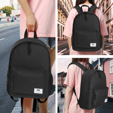 MIER insulated-backpack lunch water bottle pocket enables quick access