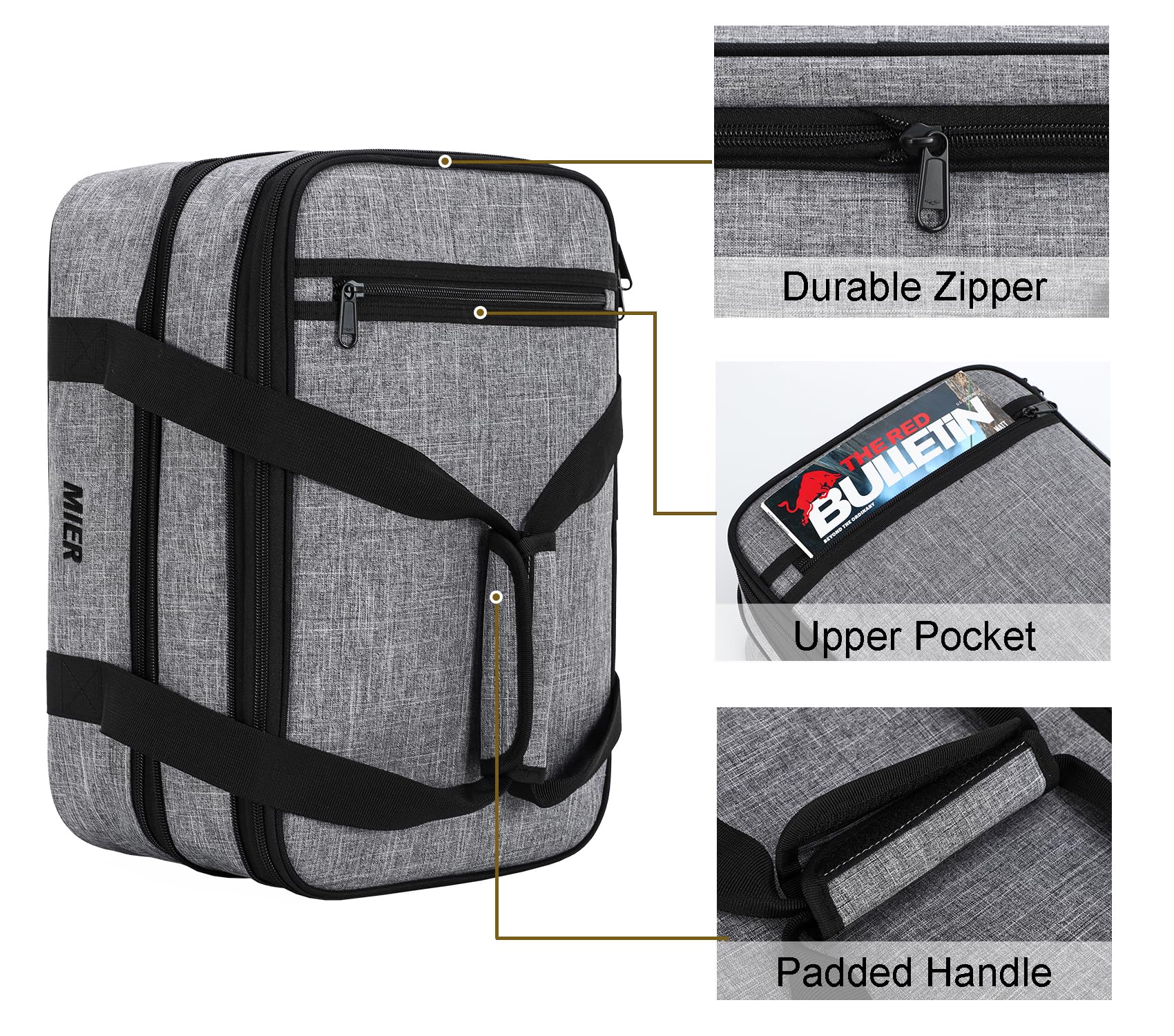 MIER insulated double casserole carrier gray colorway offers modern style for meals and events