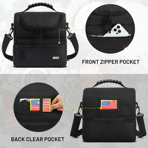 MIER front zipper pouch stores utensils and napkins