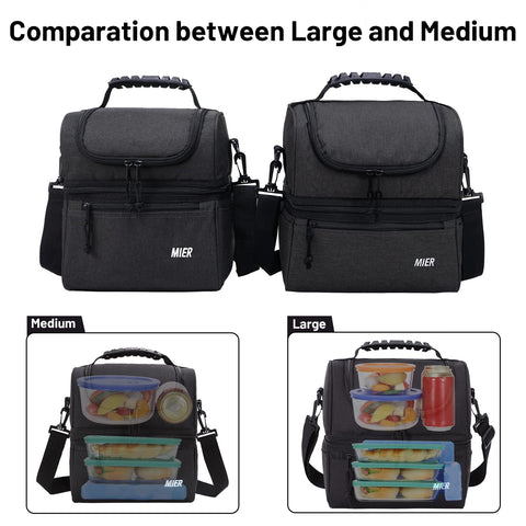 MIER front zipper pouch stores utensils and napkins neatly
