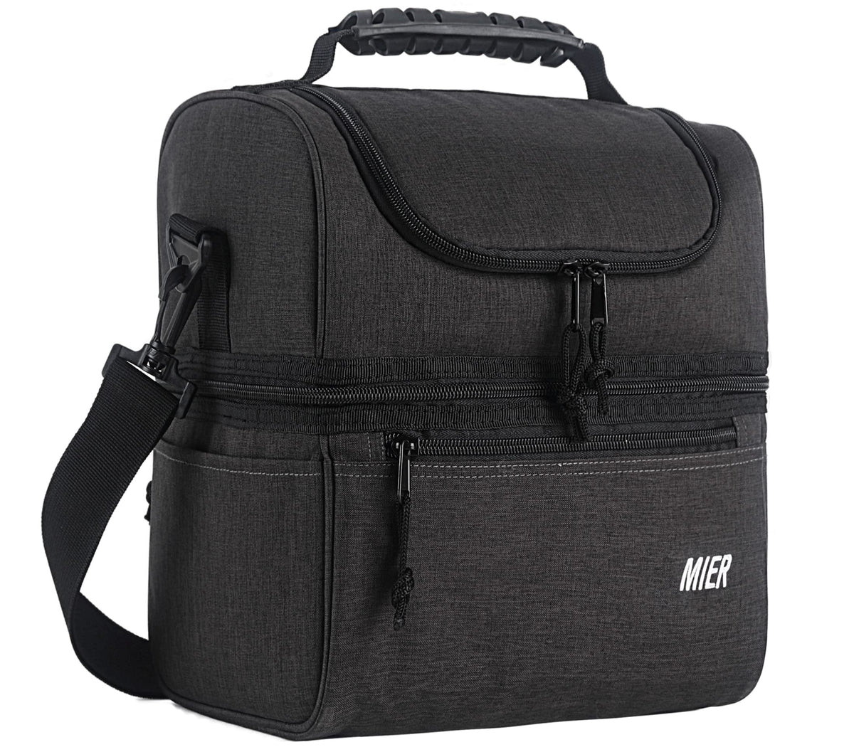 MIER two-compartment lunch bag top dry opening for quick snack access