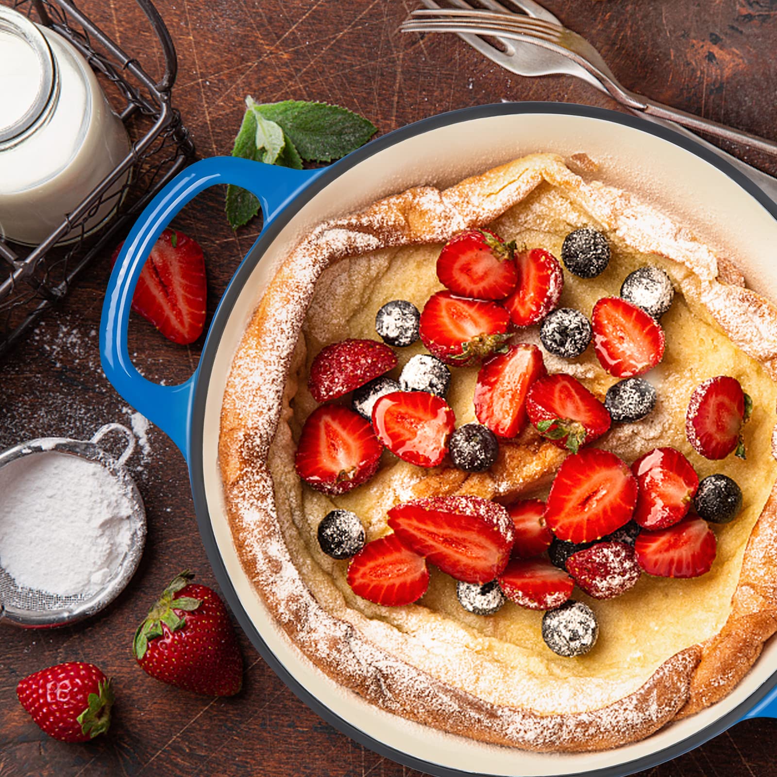 Miereirl enameled cast iron easy to clean after cooking.