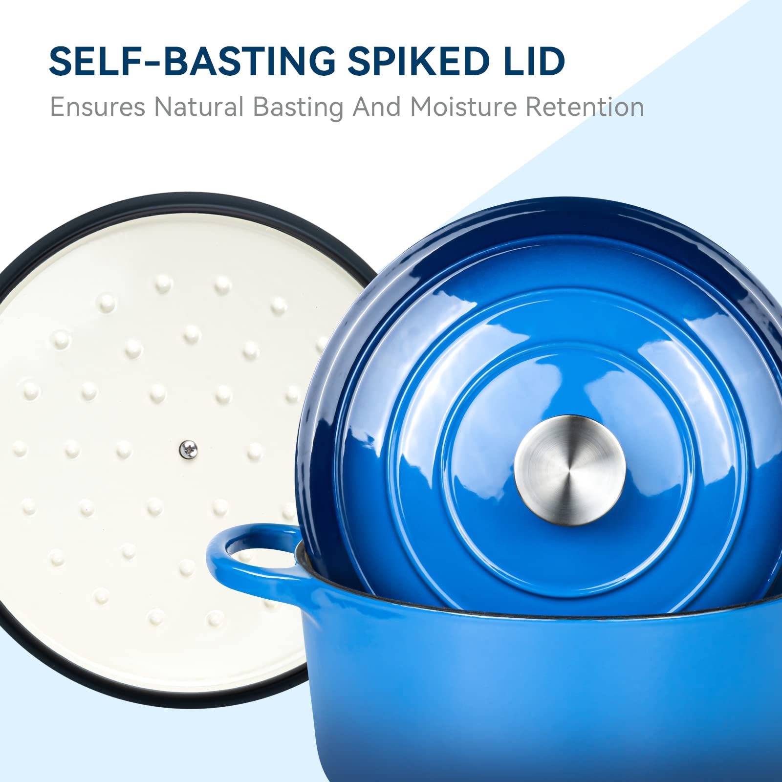 Miereirl Dutch oven on stovetop demonstrates versatile heat tolerance for browning and baking.