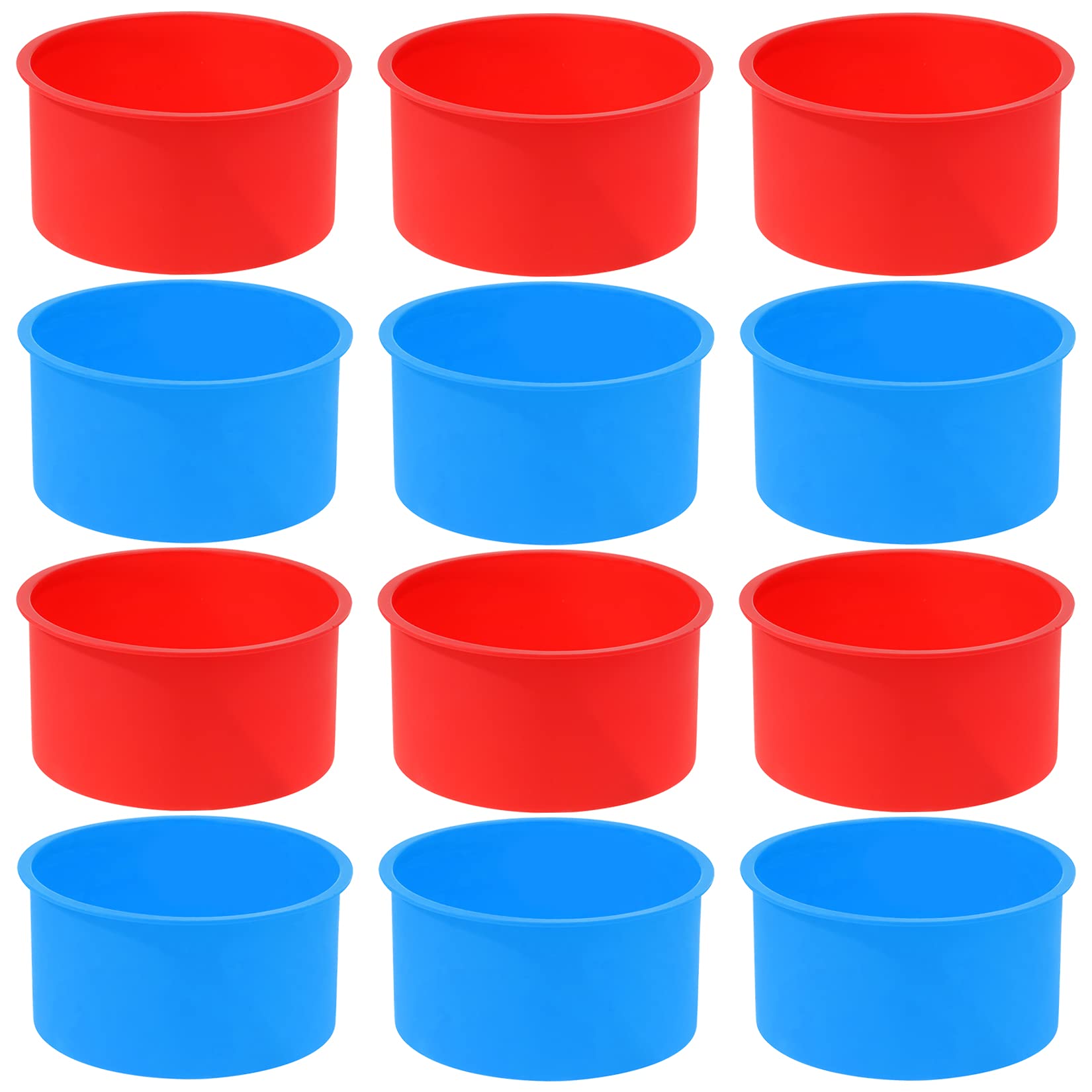 Mifengda silicone cake molds in red and blue for easy release.
