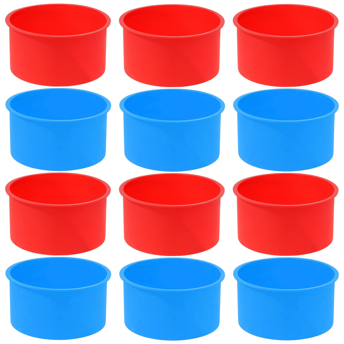 Mifengda silicone cake molds in red and blue for easy release.