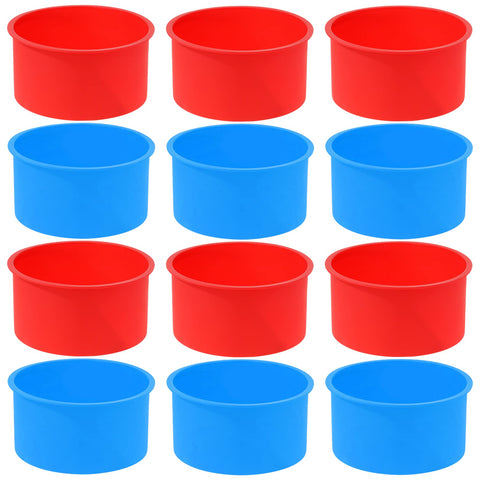Mifengda silicone cake molds in red and blue for easy release.