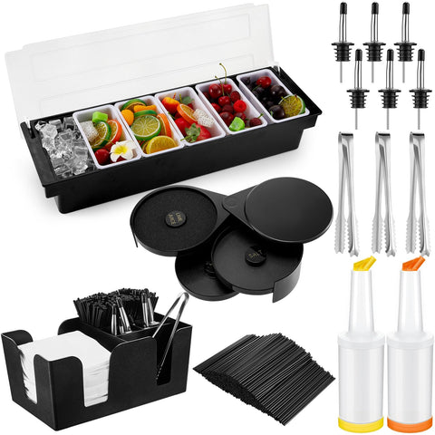 Mifoci garnish tray with lid in a three-tier setup for organized prep