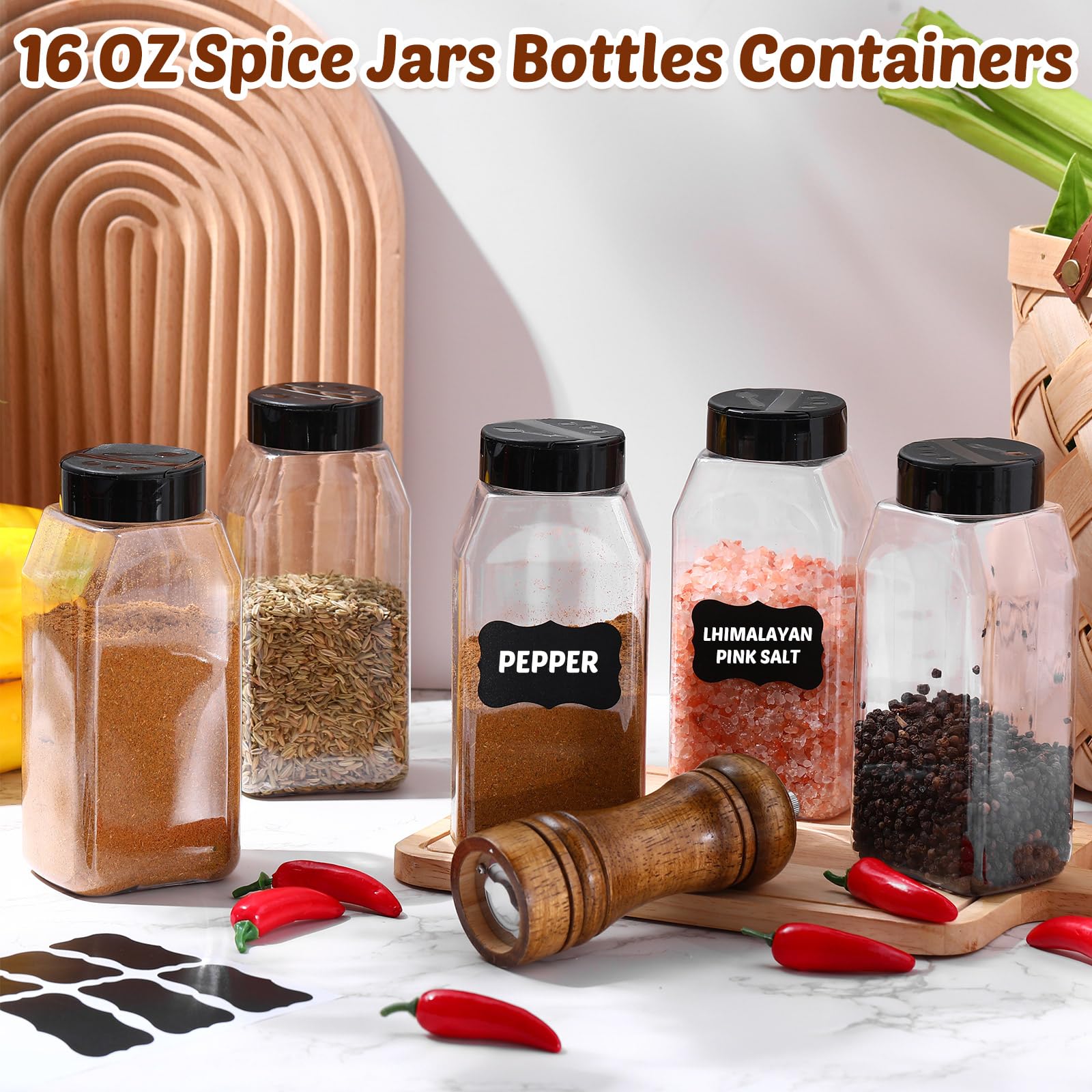 Mifoci spice jars with removable seal preserve freshness between uses