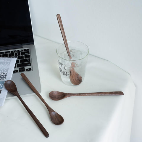 MIGAKU HOME Black Walnut dining scene with spoons for coffee and desserts