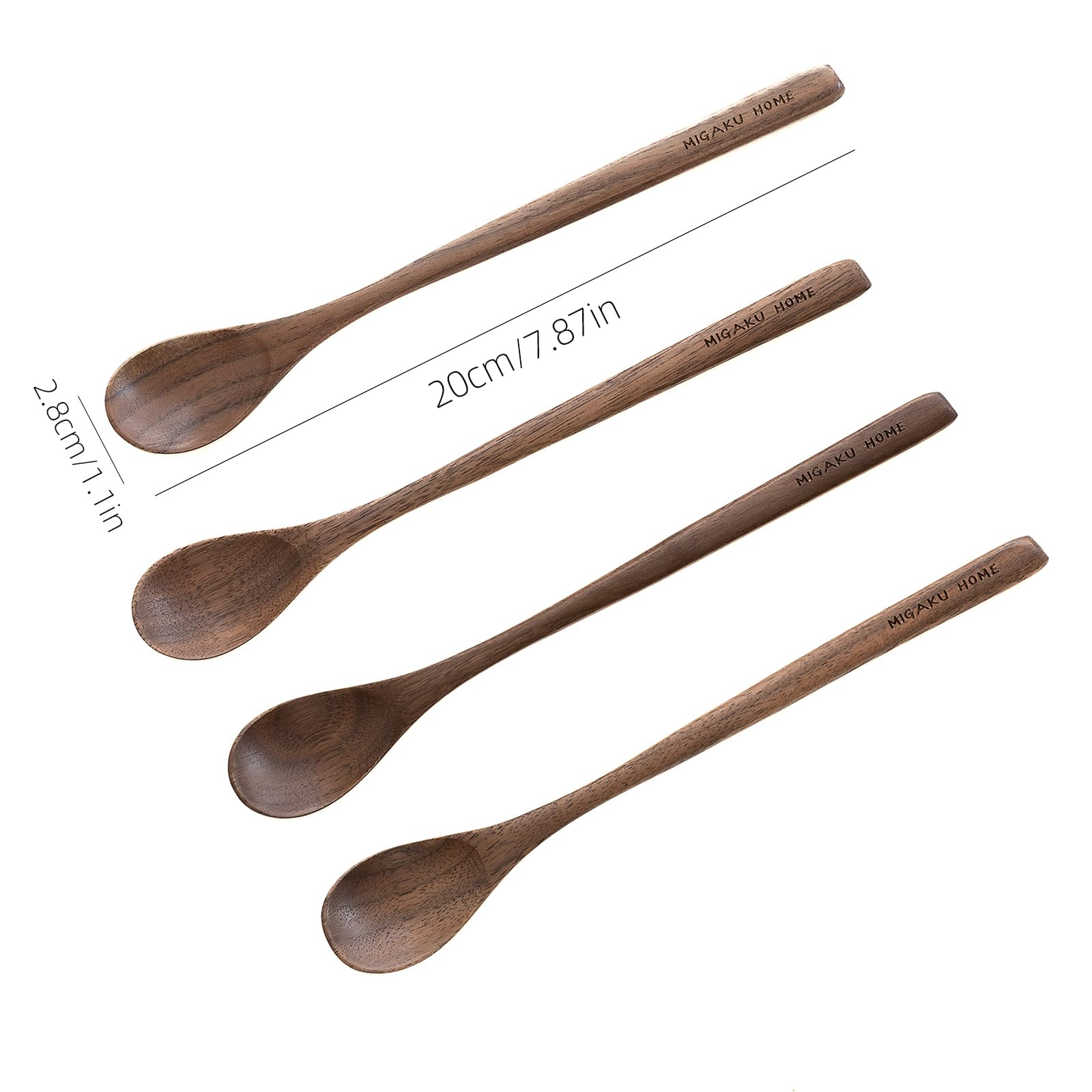 MIGAKU HOME Black Walnut spoon with smooth finish protecting cups and hands