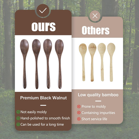 Migaku Home wood spoons compatible with coffee and cappuccino foam
