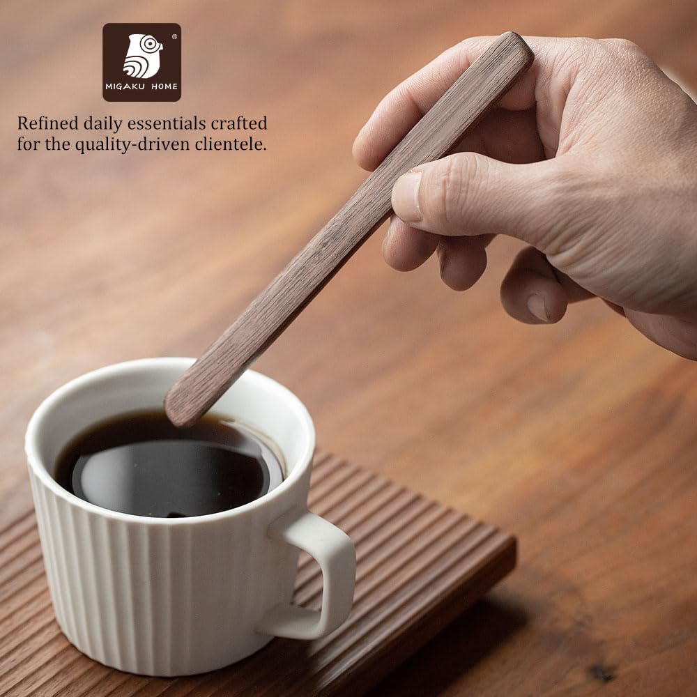 MIGAKU HOME 6in coffee-stirring stick in use for smooth blends