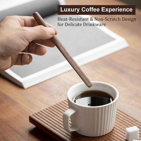 MIGAKU HOME brown wood stirrers for consistent milk and coffee mixing