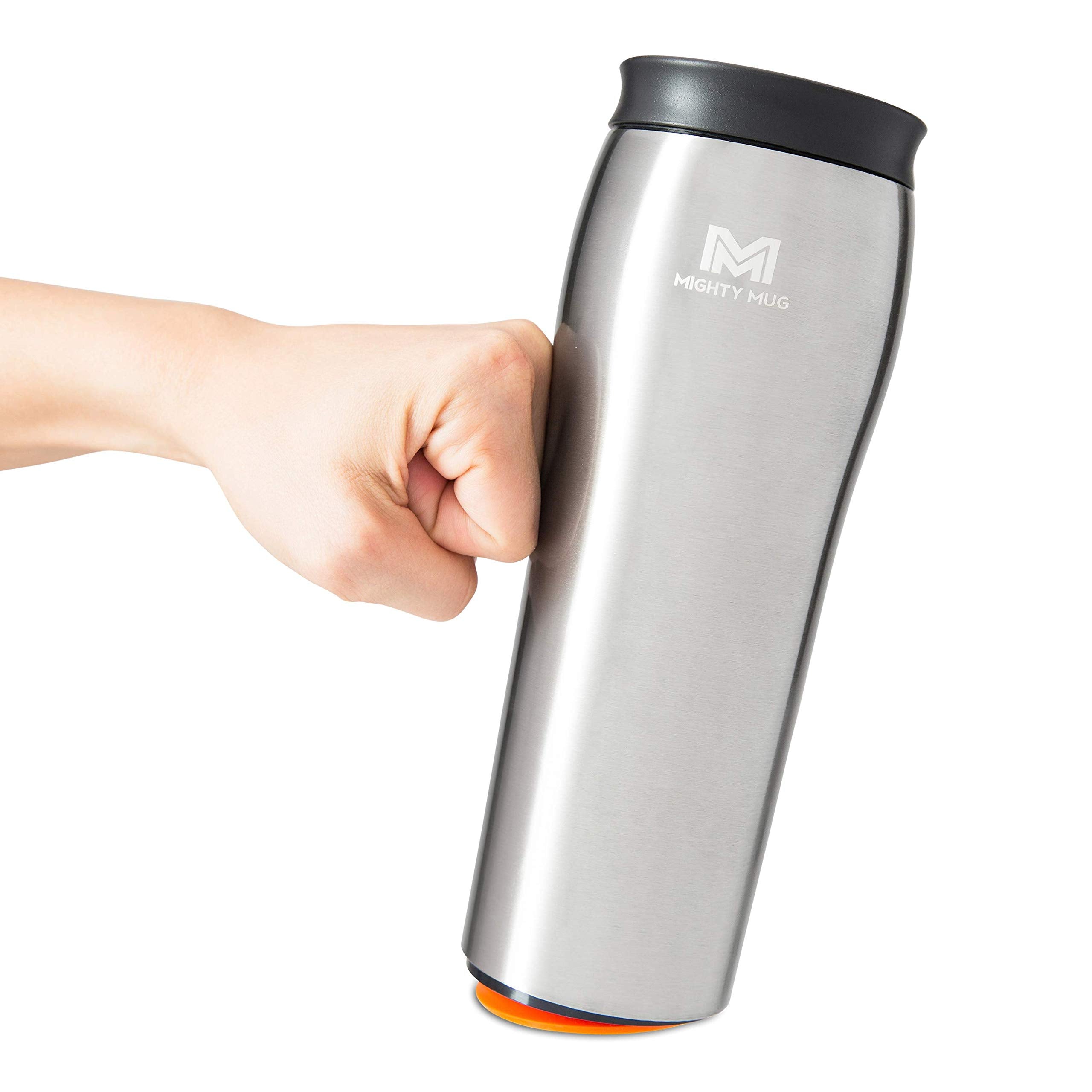 Mighty Mug untippable mug demonstrates a steady base for spill-free mornings.