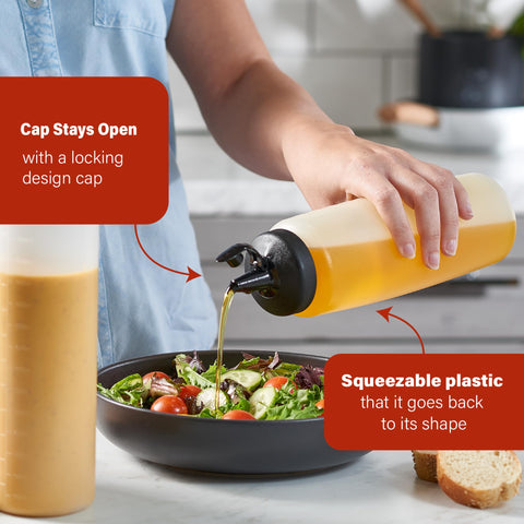 Leak-resistant MIGHTY STRONG cap with silicone gasket keeps counters neat