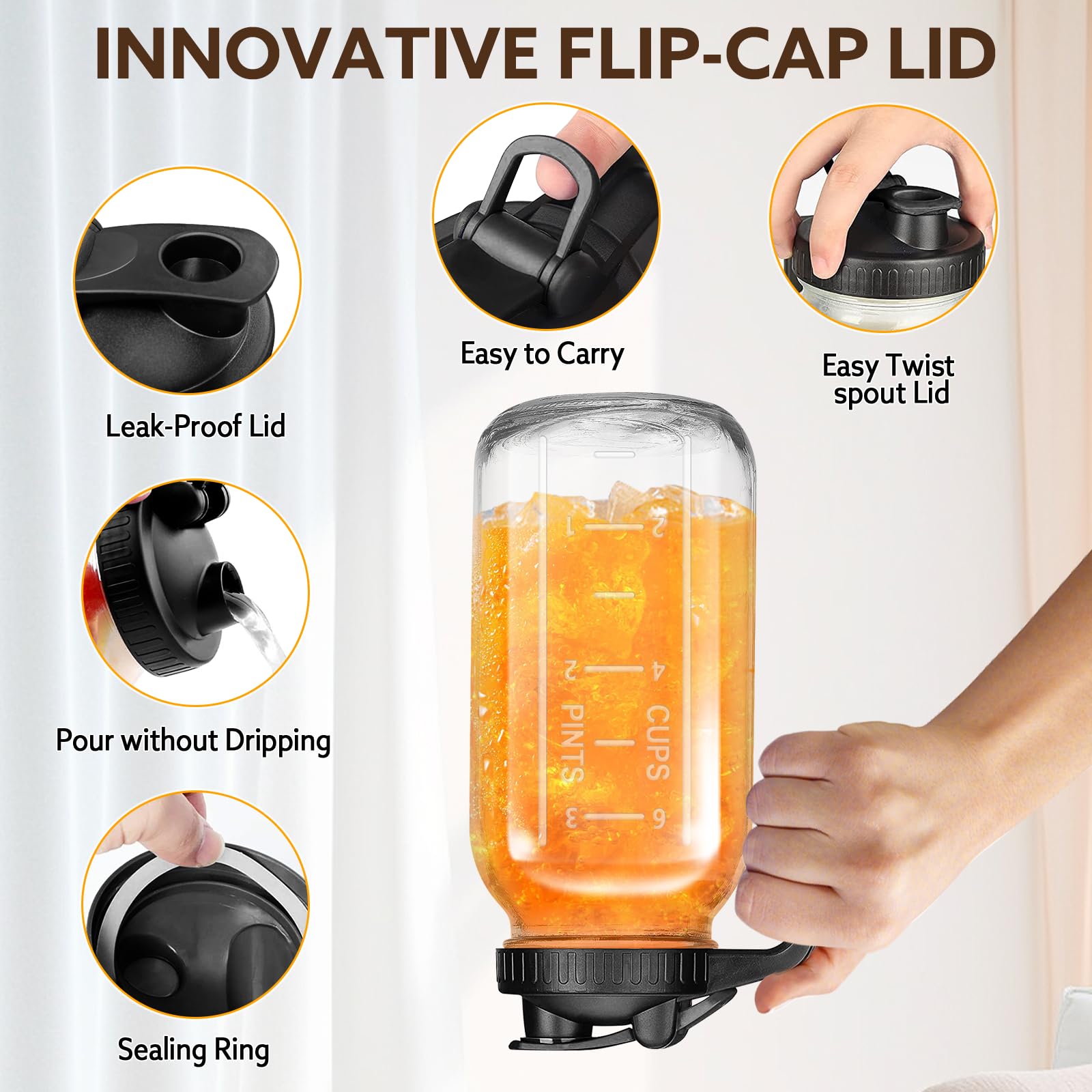 Mihlapi flip-cap leak-proof lid keeps drinks secure during transport.