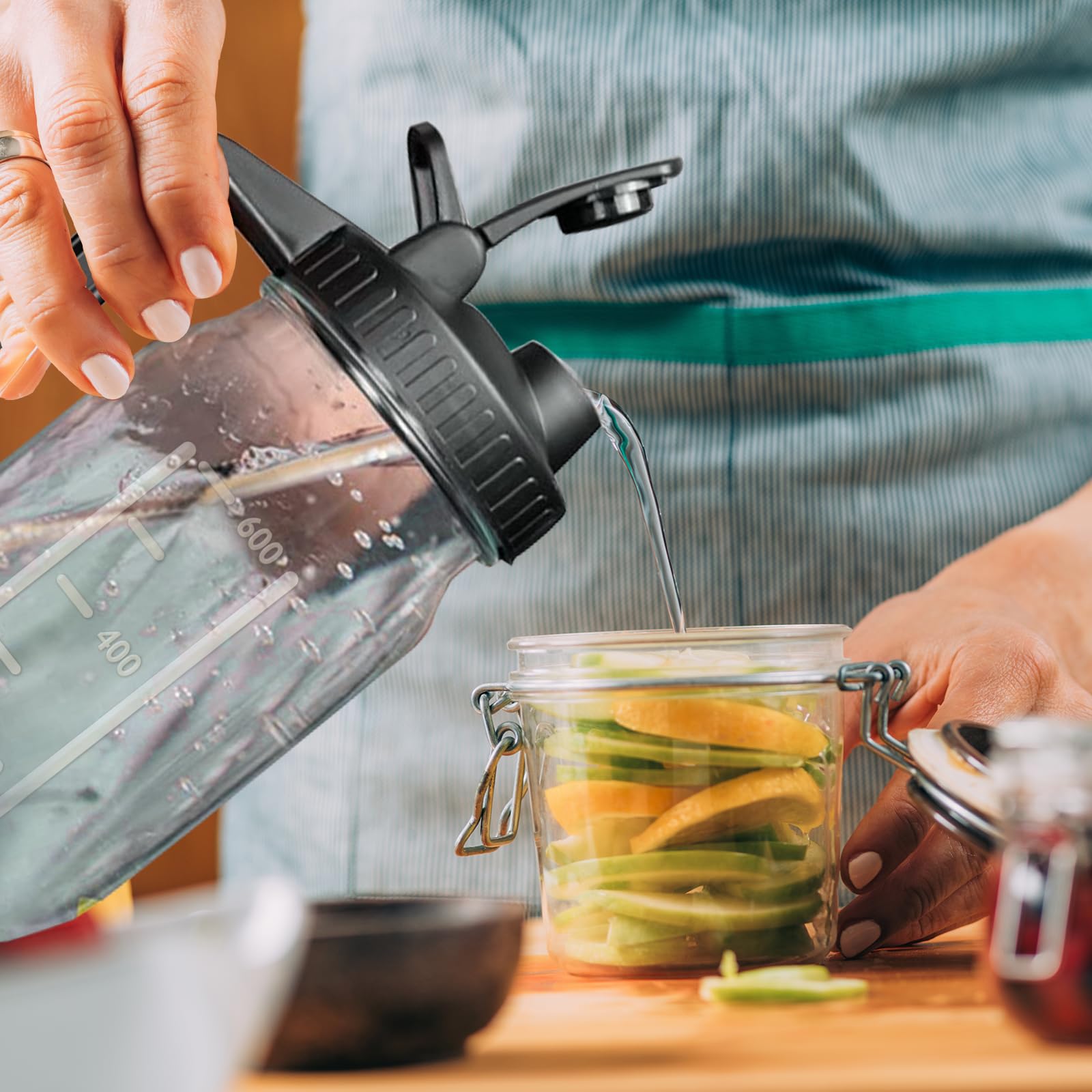 Mihlapi glass pitcher ideal for sun tea, juice, or cold brew coffee.