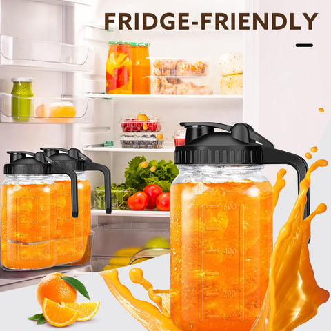 Mihlapi sturdy glass pitcher with ergonomic handle for steady pouring.