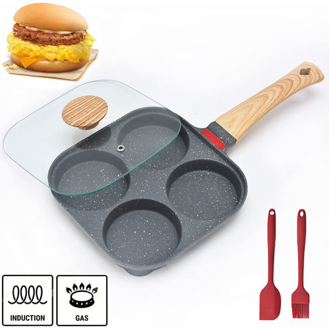 MIHUNTER egg pan easy-clean nonstick surface after cooking.