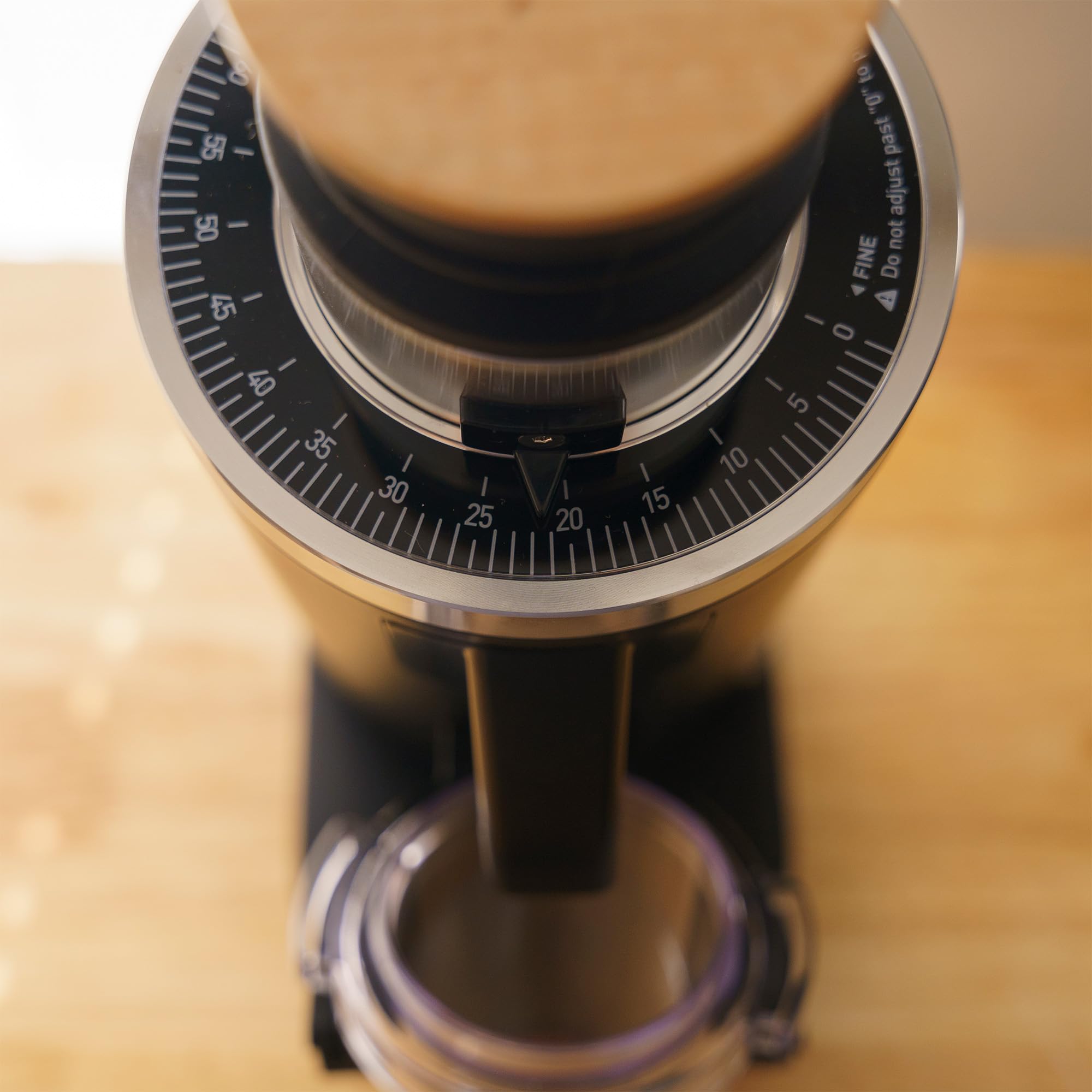 MiiCoffee DF54 54mm flat burrs deliver consistent grind for espresso.