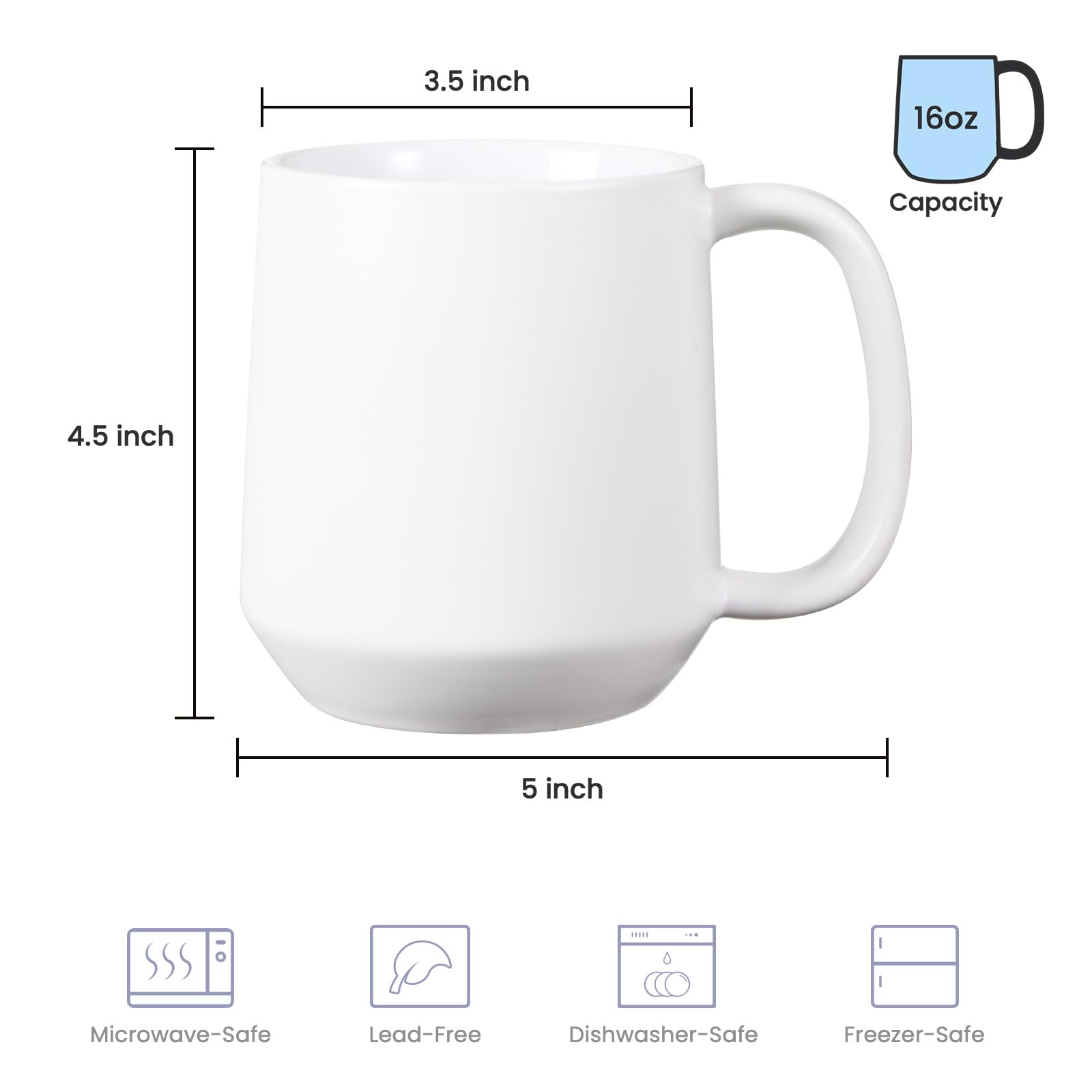 Miicol mug glazed interior showing easy stain removal and cleaning