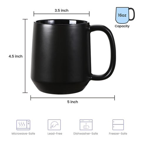 Miicol ceramic mug insulated round bottom supports steady temperature