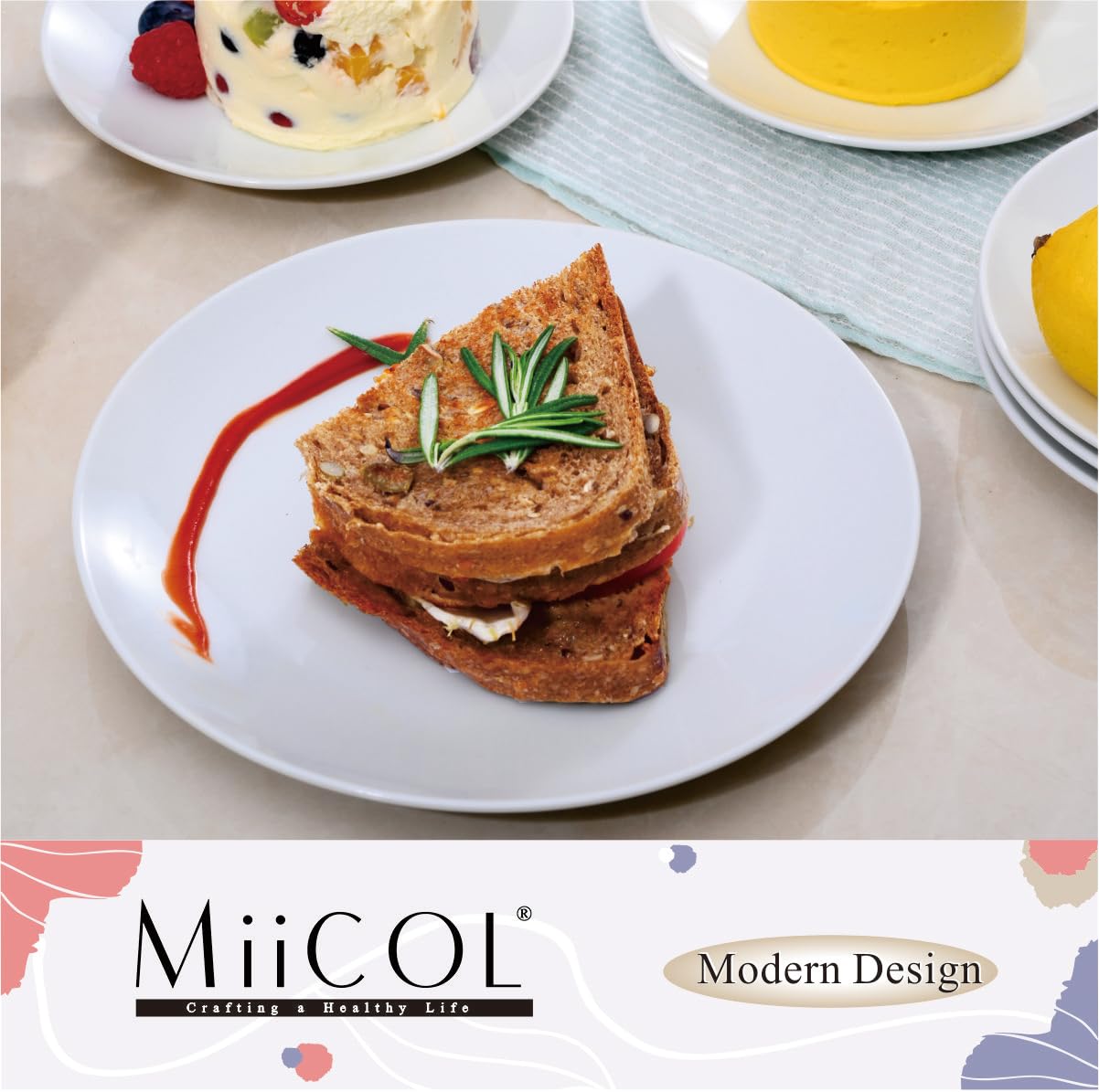 Miicol modern white plates for everyday dining and entertaining