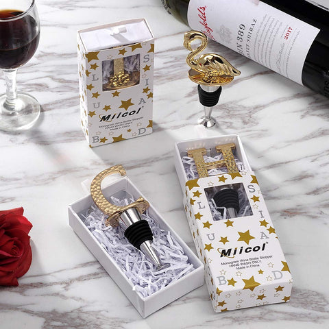 Miicol monogram gift-stopper makes a thoughtful keepsake for wine lovers and celebrations.