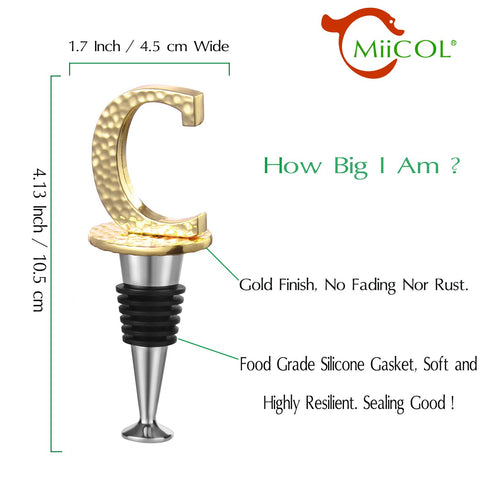 Miicol Prosecco topper in gold adds elegant flair and a secure seal for sparkling wines.