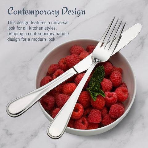 Mikasa Bravo flatware is dishwasher safe for easy cleanup after meals.
