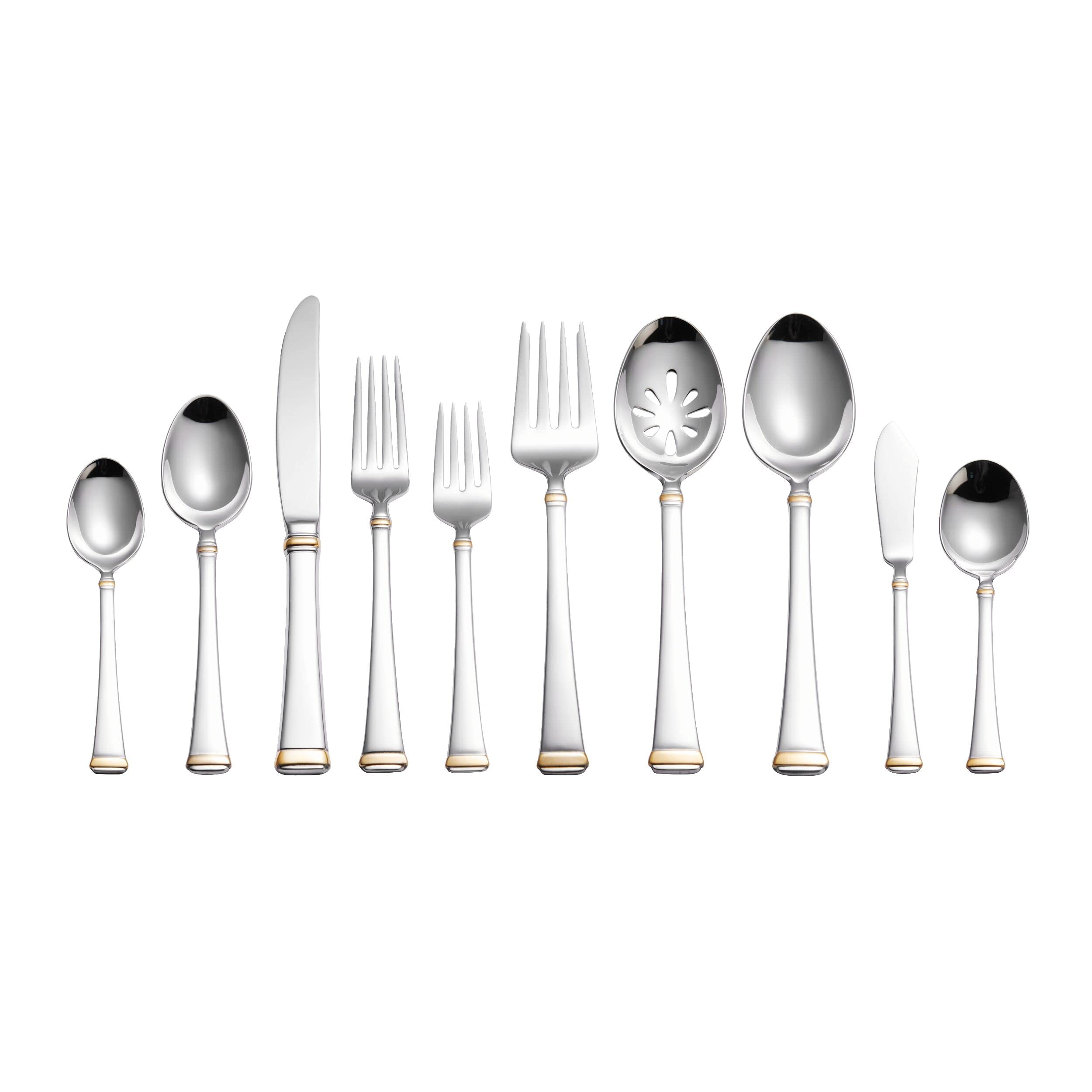 Mikasa Gold Accent Harmony flatware gift box ready for weddings or housewarmings.
