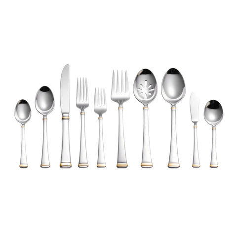 Mikasa Gold Accent Harmony flatware gift box ready for weddings or housewarmings.