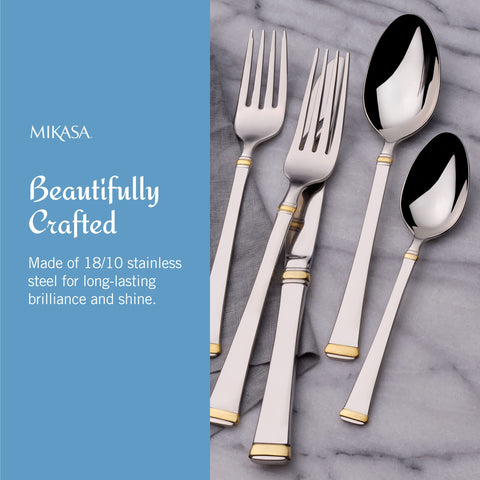 Hostess serving utensils from Mikasa Gold Accent Harmony for side dishes.