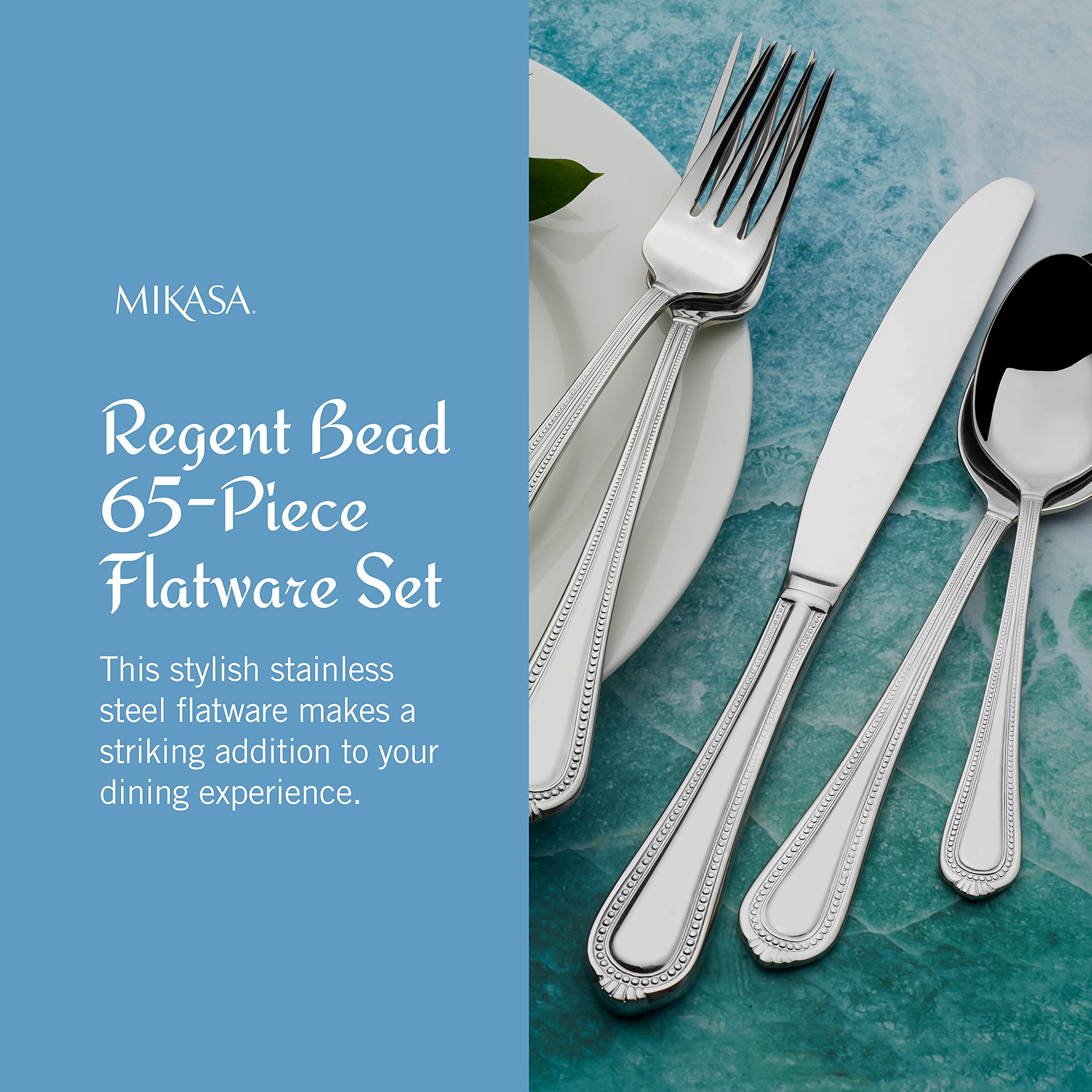 Mikasa Regent Bead dinner spoon with balanced weight for comfortable dining.