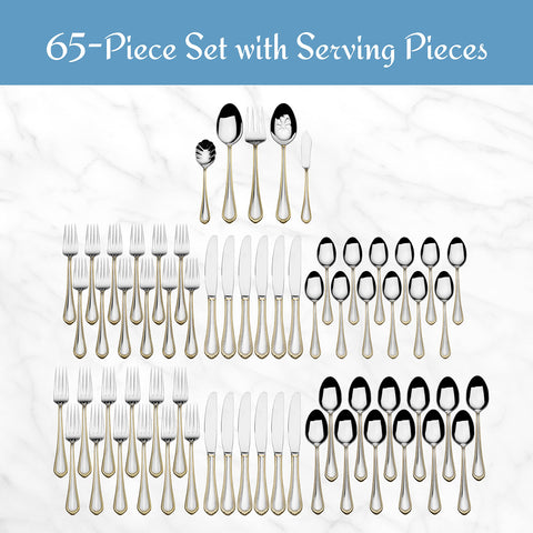 Mikasa Regent Gold Bead Salad Fork, subtle gold detail.