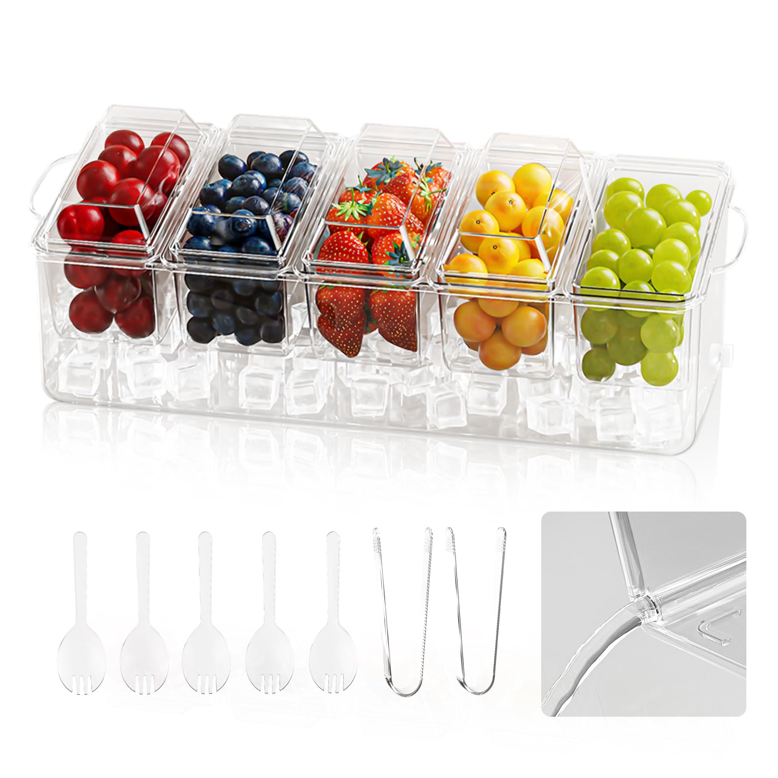 MIKESIER ice chilled condiment caddy full setup for party use