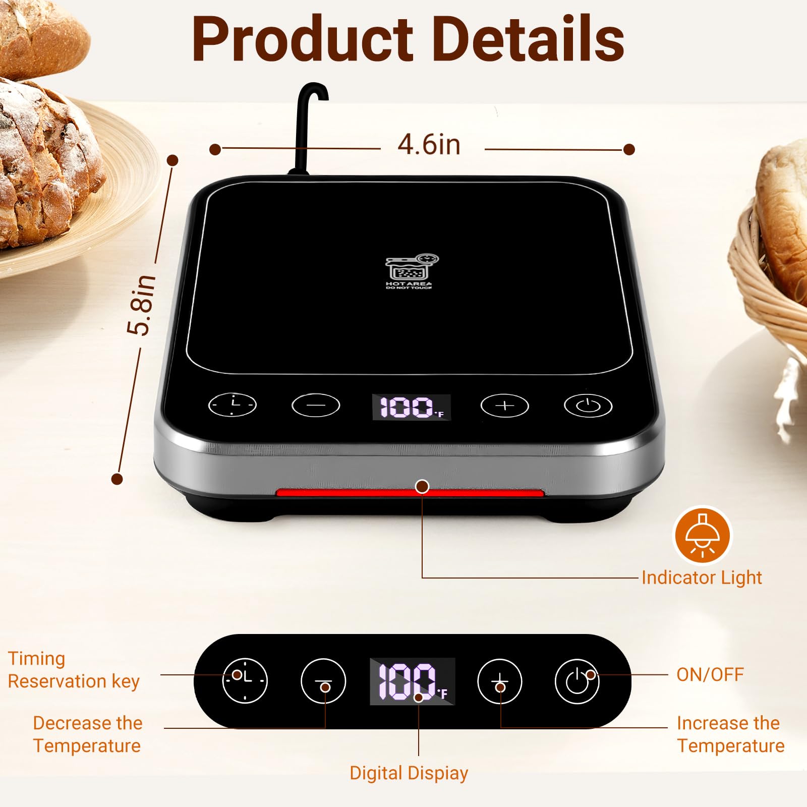 MIKESIER Sourdough Warmer graphene heating panel demonstrates even heat distribution