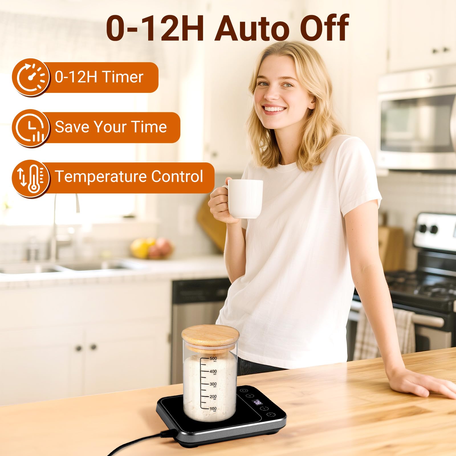 MIKESIER Sourdough Warmer thermostat control with precise 1°F adjustments