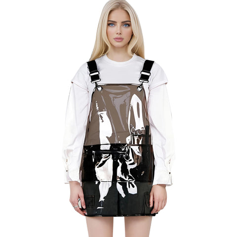 MIKI WELL upgraded hair stylist apron with transparent waterproof fabric and convenient pockets.