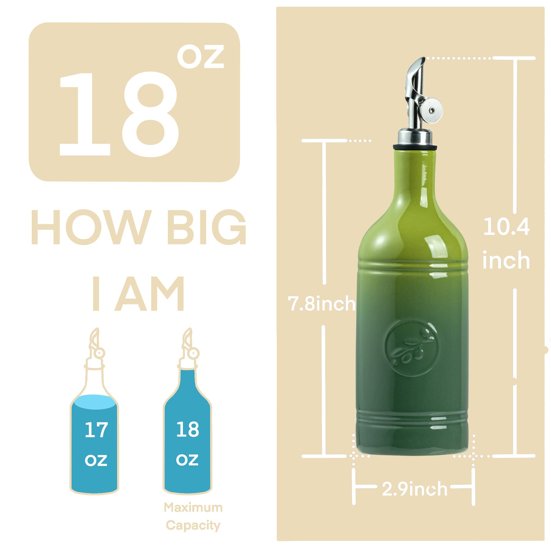 MIKIGEY versatile bottle for olive oil, vinegar, or sauces