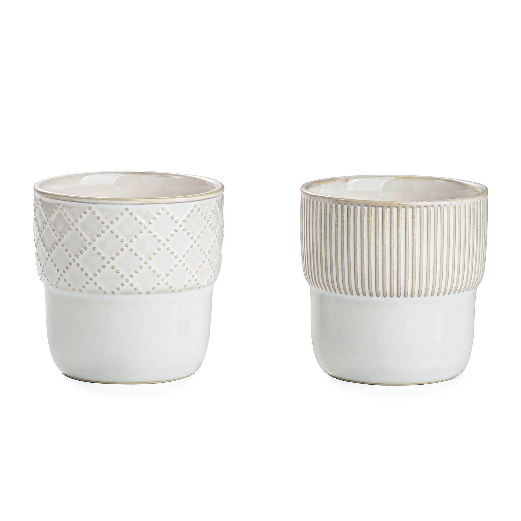 MIKIGEY espresso cups with embossed stripes for stylish mornings